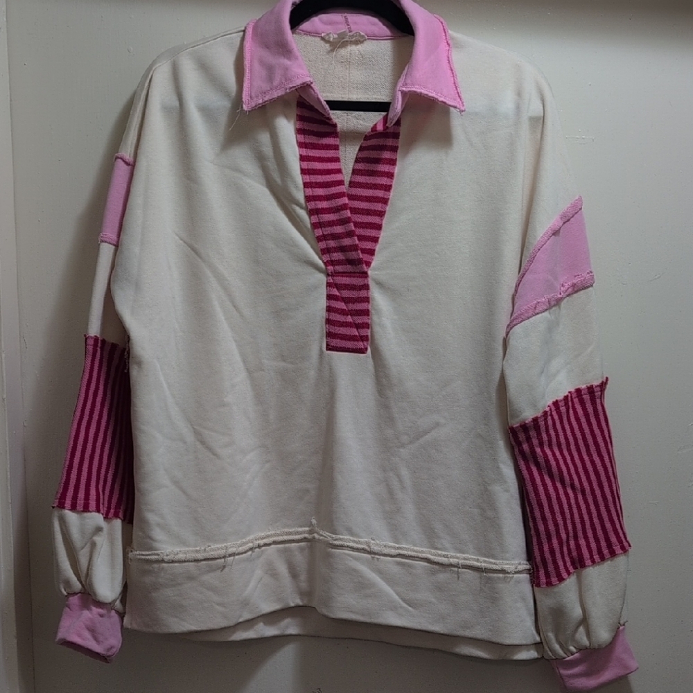 Entro Pink and Cream Top